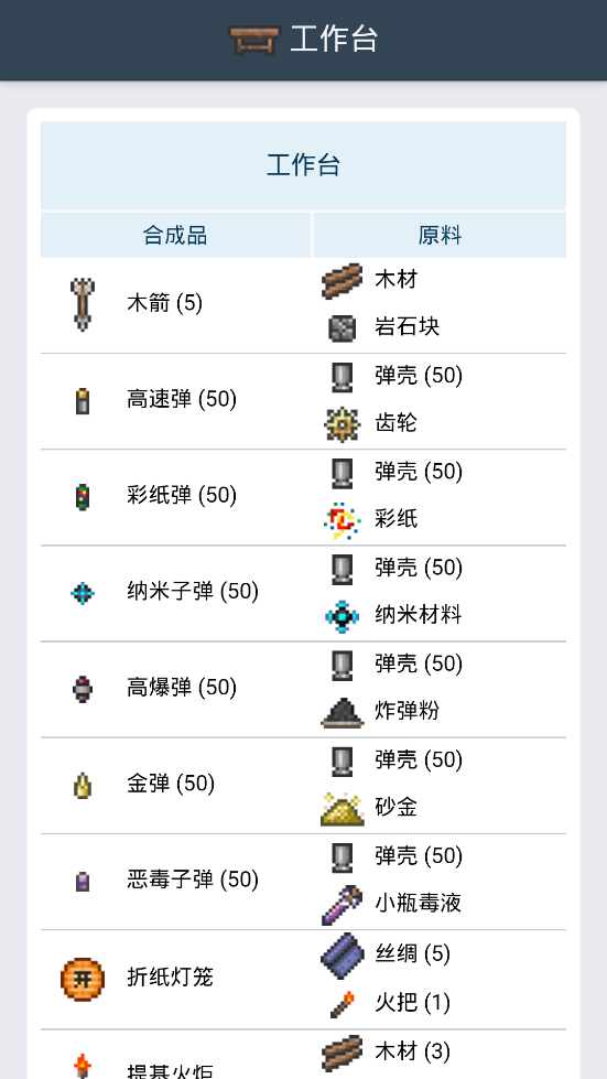 泰拉瑞亚合成表中文版截图3