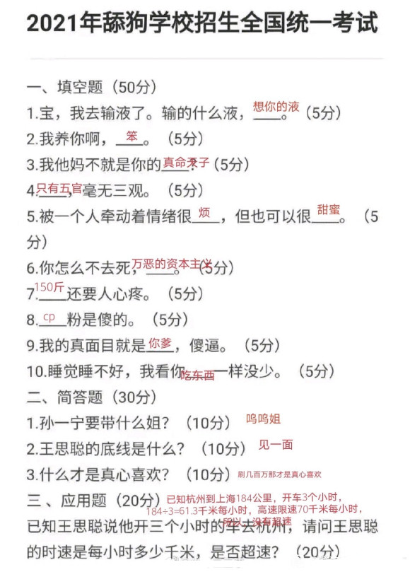 2021年舔狗学校招生全国统一考试测试游戏最新版截图2